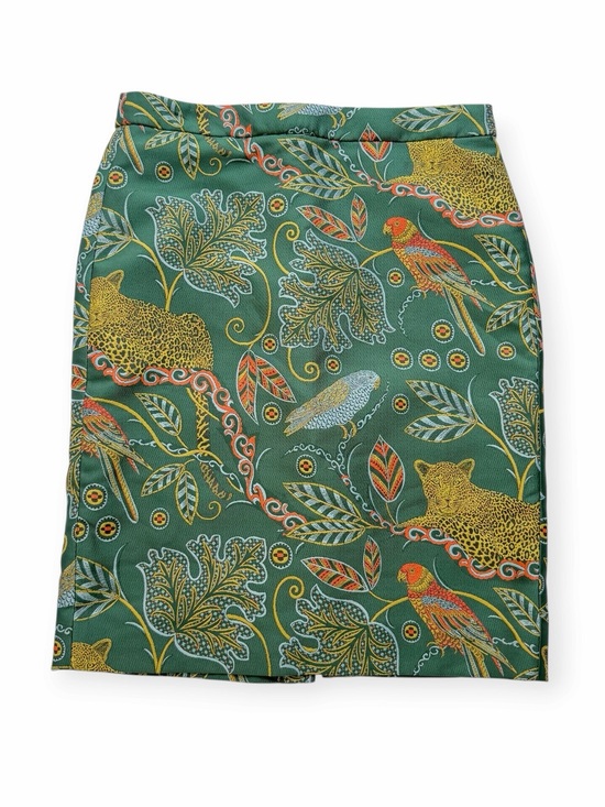 J. Crew Dresses & Skirts - J. Crew Green Pencil Skirt with Tropical Animal and Leaf Print